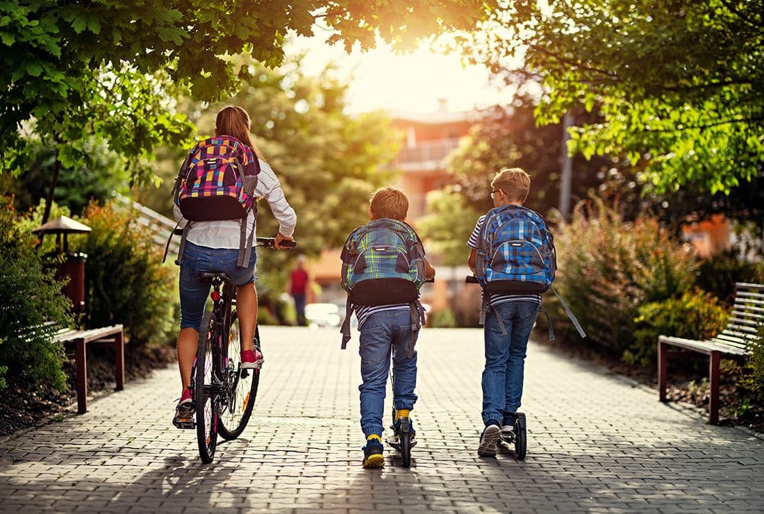 Brf Kulissen i Björkalund – cykla till skolan